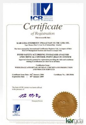 ICR - HACCP Sistem Belgesi